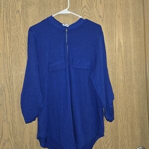 Elegant Royal Blue Long Sleeve Women's Top